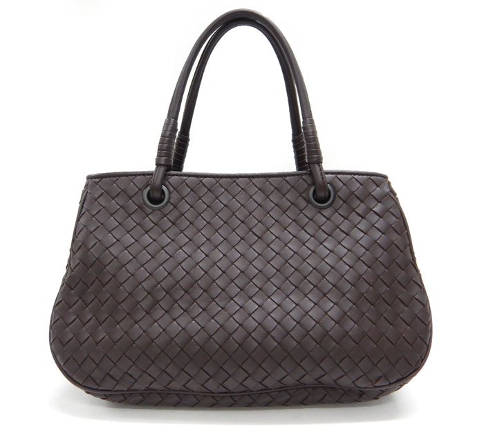 良品/BOTTEGA VENETA ボッテガヴェネタ ボッテガベネタ/イントレチャート/サッチェルハンドバッグ/ブラウン 保管袋付き/レディース/FB2860