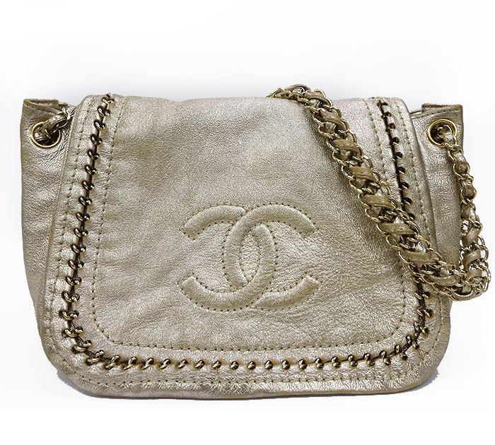 Rakuten - シャネル CHANEL/ラグジュアリーライン チェーンバッグ/エナメルゴールド ココマーク ショルダーバッグ/ギャランティカード/保存袋あり/FF3545