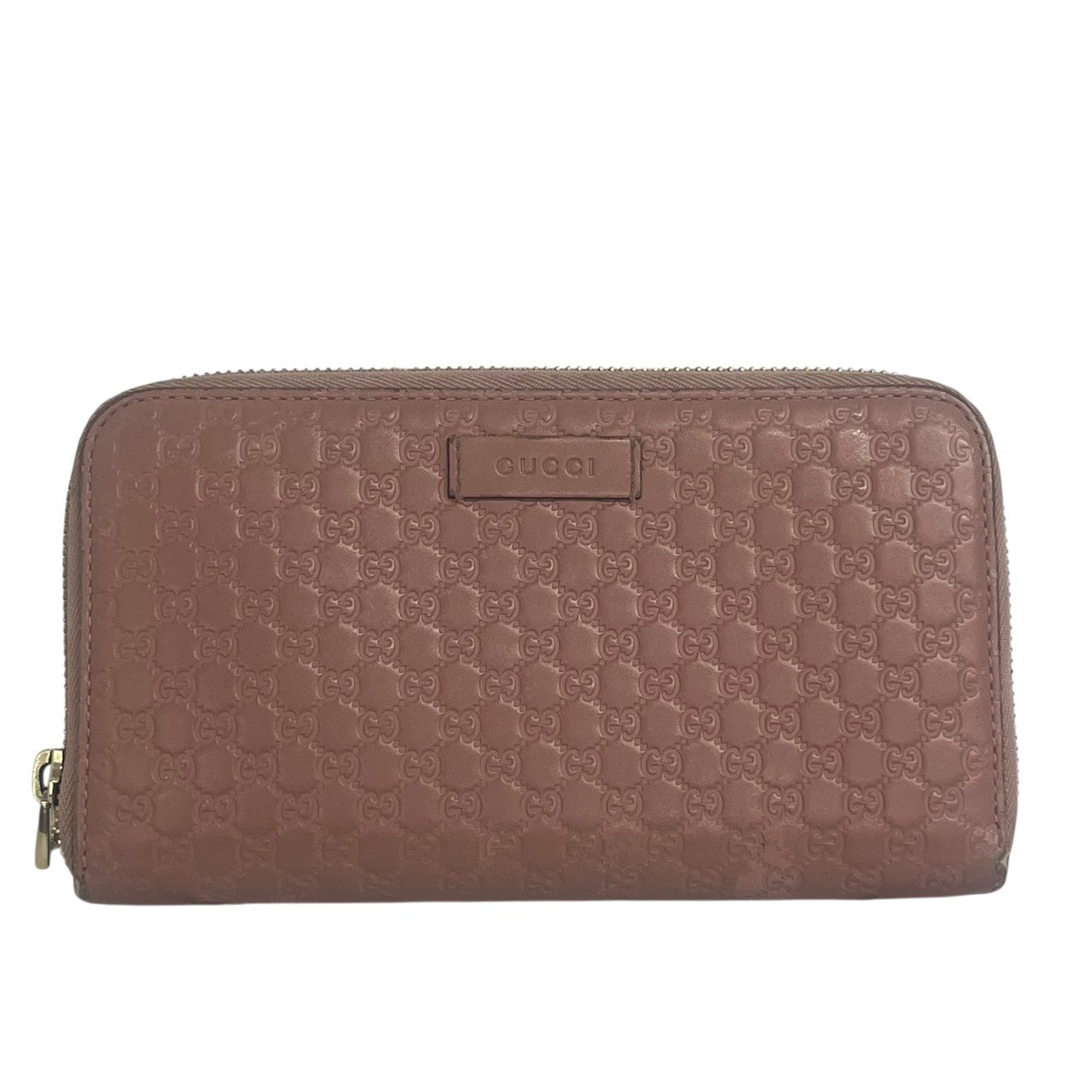 Rakuten - GUCCI/グッチ/マイクログッチシマレザー/ラウンドジップ長財布/ピンク/RS0973