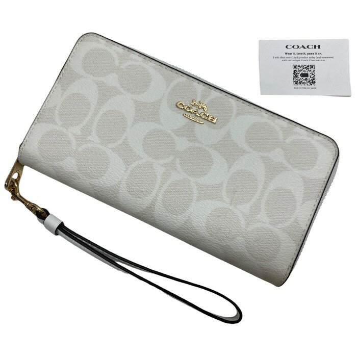 Rakuten - 極美品/COACH/コーチ/シグネチャー ラウンドファスナーロングウォレット/財布/C4452/ホワイト白/レディース/FB4337