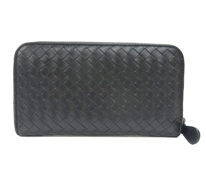 Rakuten - BOTTEGA VENETA ボッテガヴェネタ/イントレチャート ラウンドファスナー長財布/型番114076 黒 ブラック/FB1503