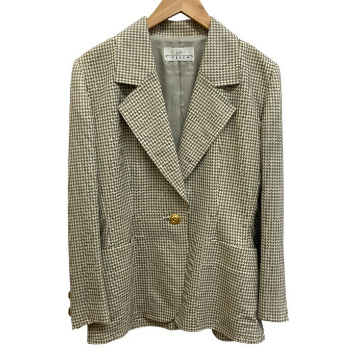 Rakuten - GIVENCHY/ジバンシー/テーラードジャケット/グレー/千鳥柄/金ボタン/サイズ9号/レディース/FE0202