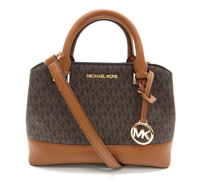美品/MICHAEL KORS マイケルコース/総柄 MKシグネチャー 2WAYショルダーバッグ/ブラウン ハンドバッグ/FB3132