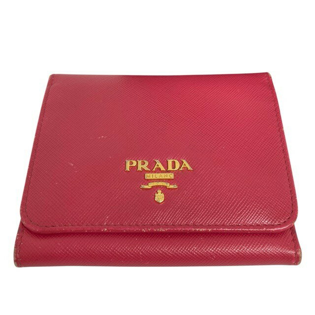 Rakuten - PRADA/プラダ/1m0176/サフィアーノレザー/三つ折り財布/ピンク/RS1139