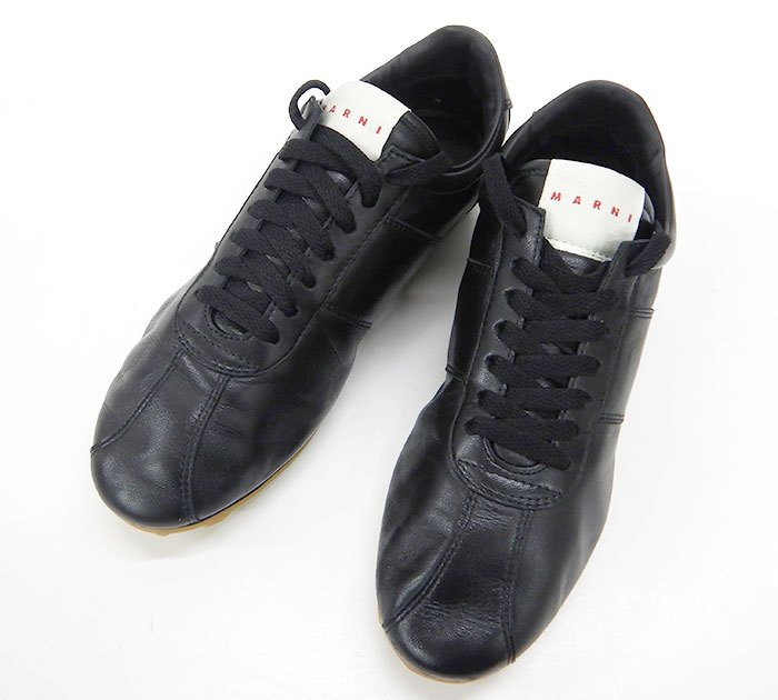 Rakuten - 良品/MARNI マルニ/レザー スニーカー/37 約23.5cm ブラック黒/シューズ/レディース/FF3936