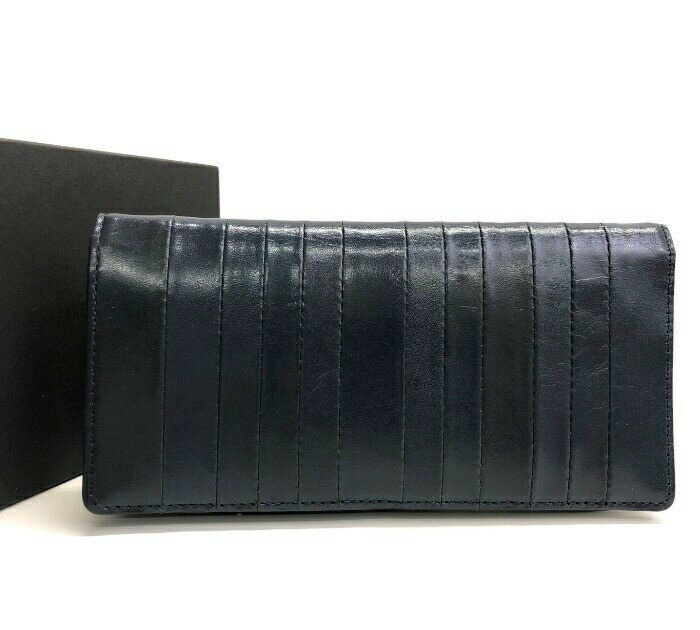 Rakuten - 美品/PATRICK STEPHAN/パトリックステファン/レザー/ロングウォレット/長財布/ネイビー/ブルー/メンズ/FB3708