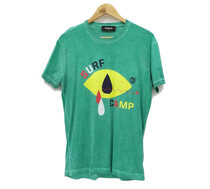 Rakuten - DSQUARED2/ディースクエアード/SURF CAMP/プリント/Tシャツ/2019SS/半袖/TEE/Mサイズ/メンズ/トップス/グリーン/FF3390