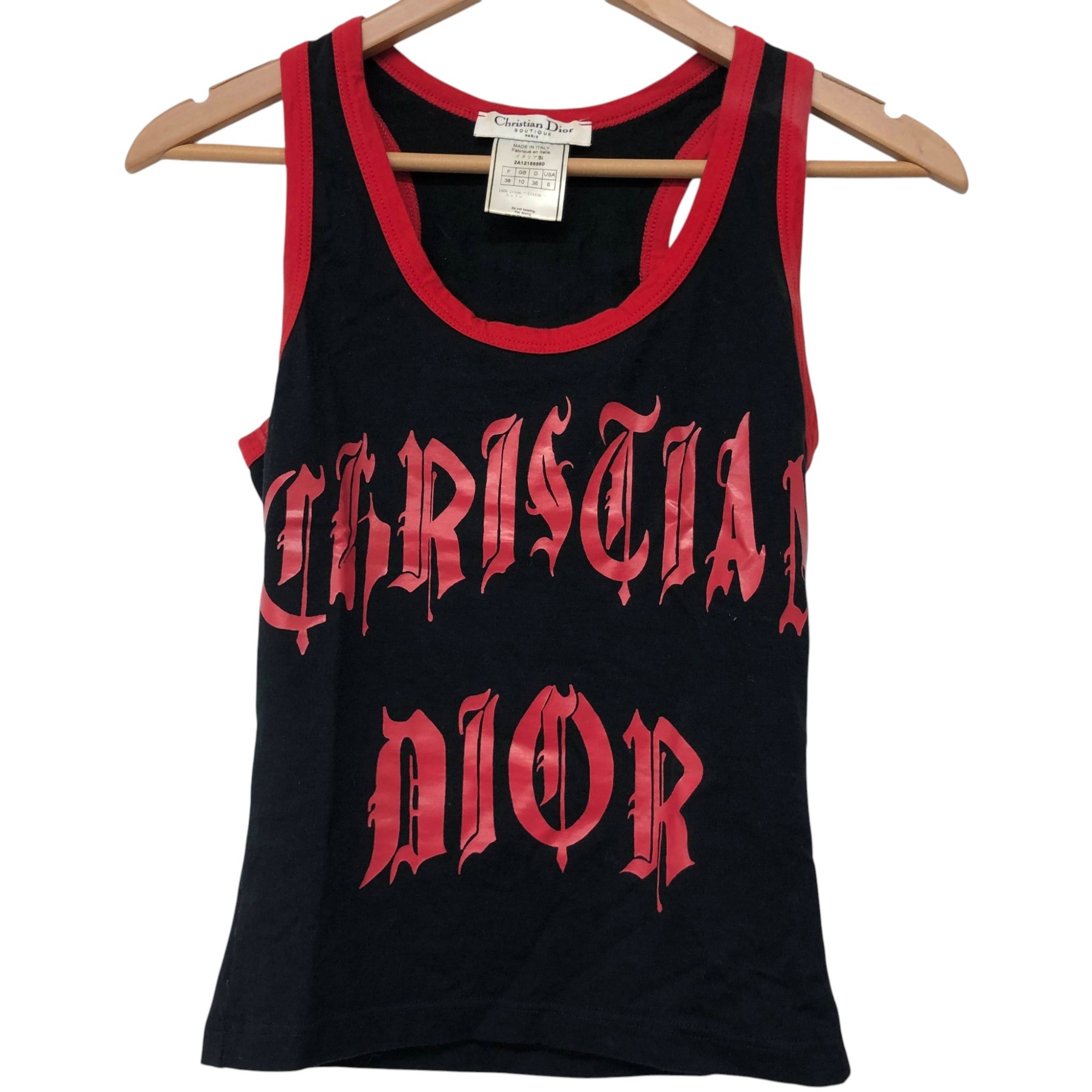 Rakuten - Christian Dior/クリスチャンディオール/ガリアーノ期/ゴシックロゴ/タンクトップ/サイズ38/2A12155580/レディース/RS1199