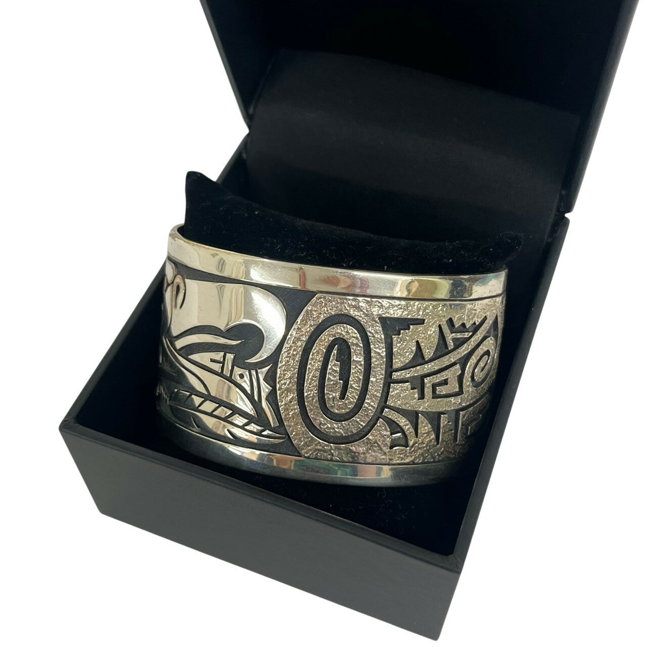 Men'S Accessories - Ruben Saufkie/ルービンソウフキー/ホピ族/Sterling Silver/オーバレイ イーグルフェイス&フェザー/バングル/約110g/RS1310