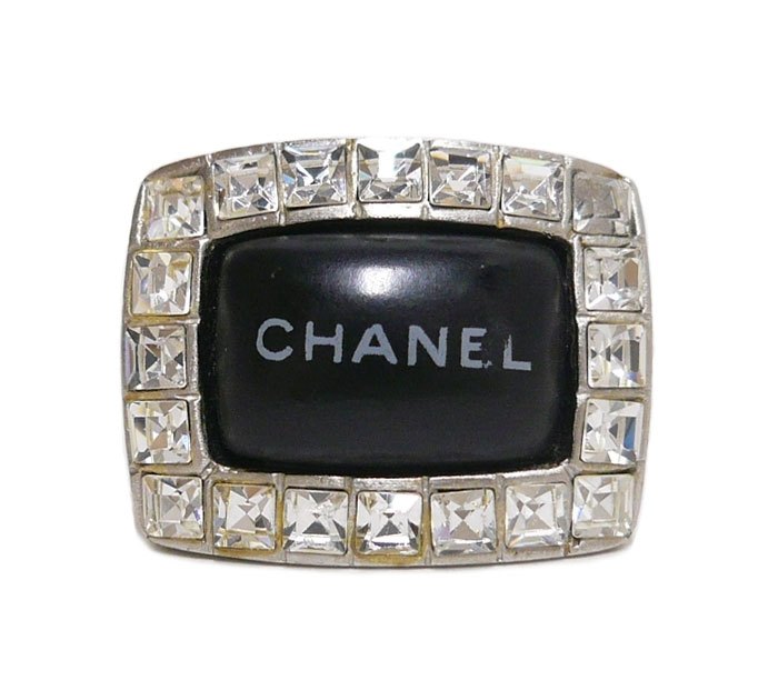 Rakuten - CHANEL シャネル/00A ラインストーン ロゴリング/13号/ココマーク/ブラック×シルバー/指輪/アクセサリー/ON5581