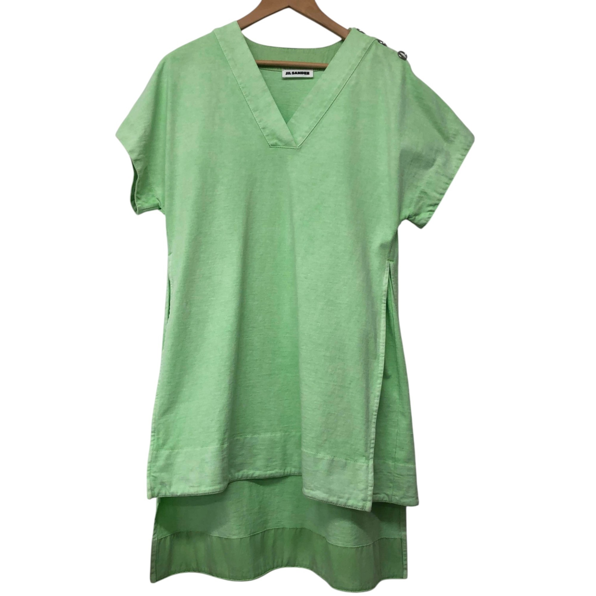 Rakuten - JIL SANDER/ジルサンダー/Vネック/半袖ワンピース/ミントグリーン/RS1383