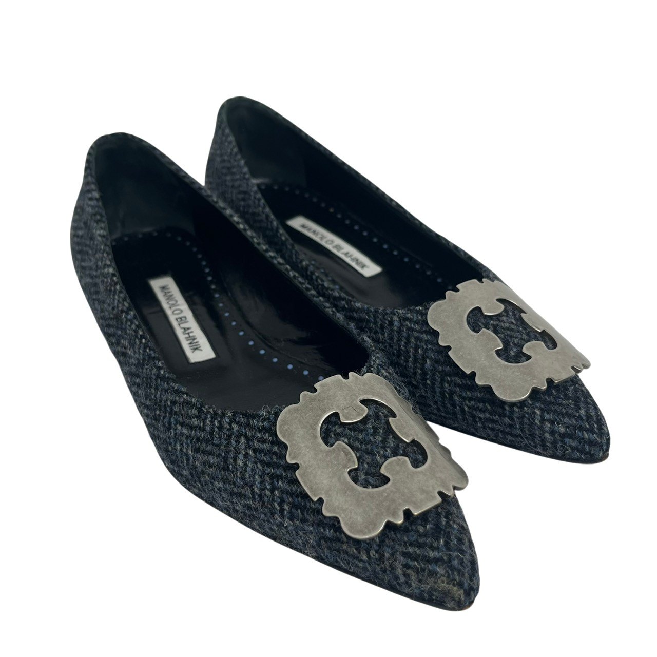 Rakuten - 美品/MANOLO BLAHNIK/マノロブラニク/ハンギシ/ツイード/フラット/パンプス/36/RS1440