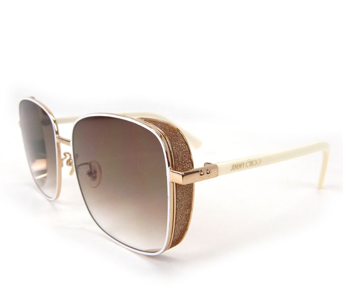 Rakuten - JIMMY CHOO/ジミーチュウ/ELVB/S/サングラス/THP/90/60□15/140/ホワイト×ブラウン×ゴールドカラー/FB2564