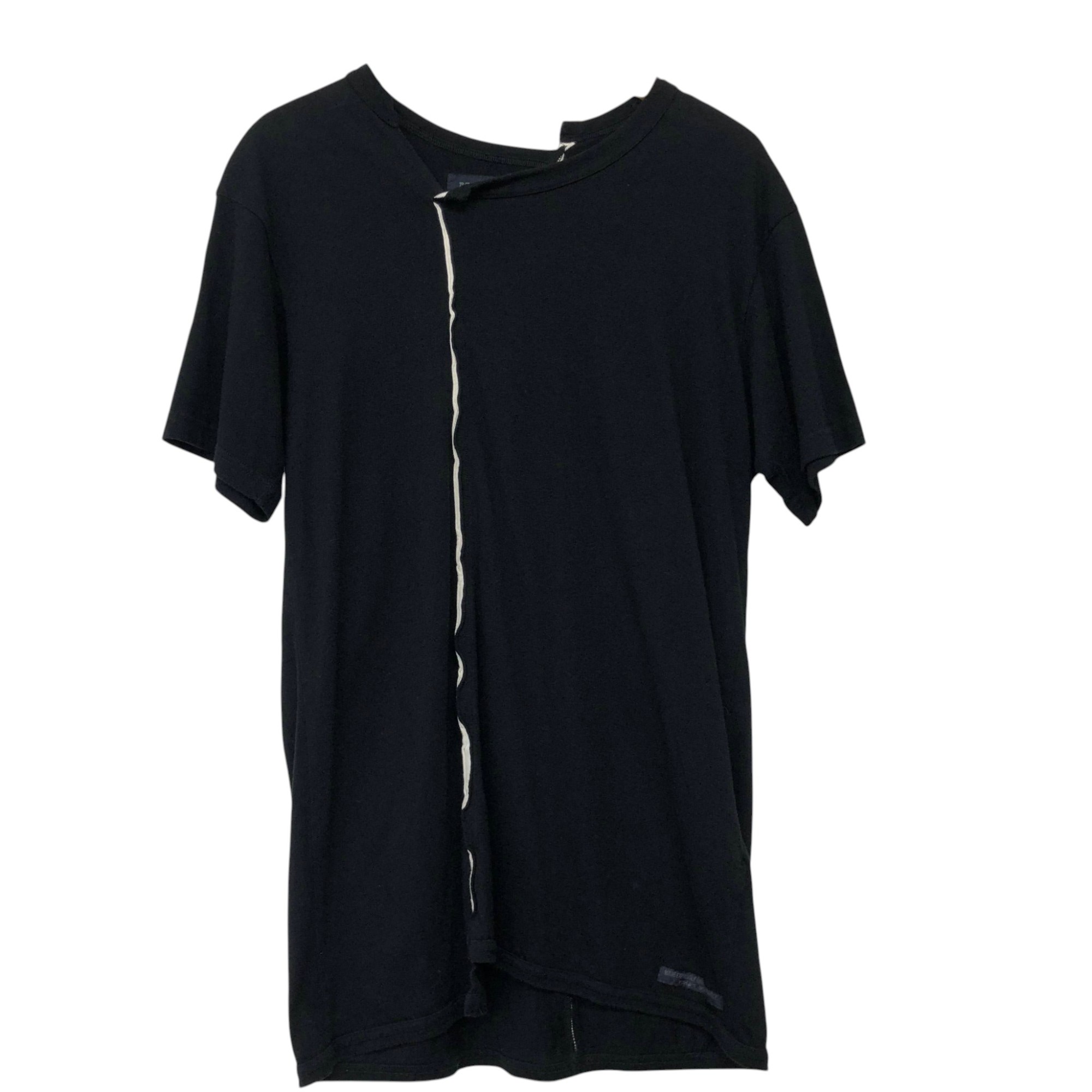 Rakuten - Yohji Yamamoto/ヨウジ ヤマモト/モダール天竺/縦切替/丸首/半袖シャツ/サイズ3/ブラック/メンズ/RS1552