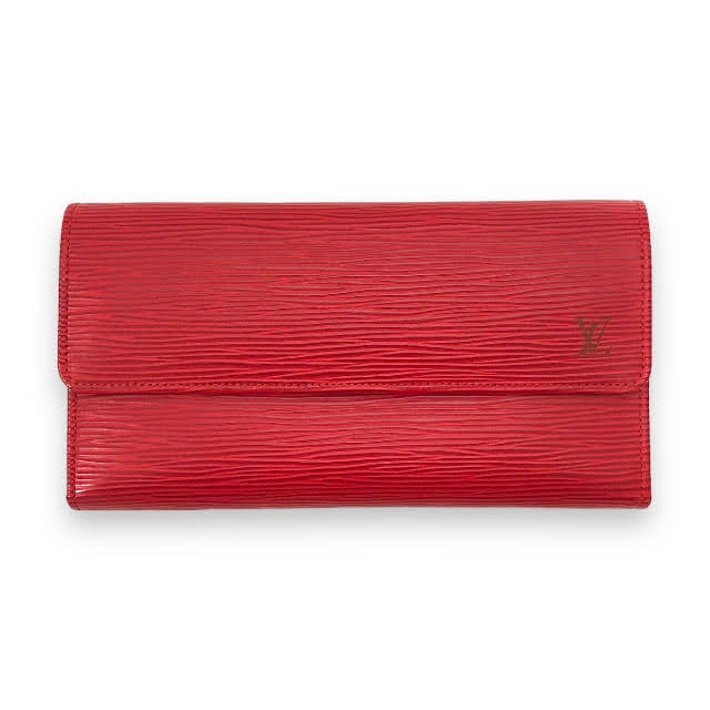 極美品【LOUIS VUITTON】ルイヴィトン エピ ポルトトレゾール インターナショナル カスティリアンレッド 3つ折長財布 レザー M63387 RA6824【中古】