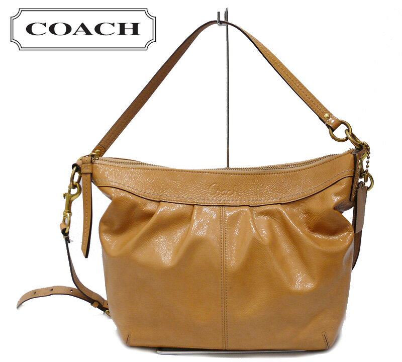 【COACH】コーチ プリーテッドパテントレザーコンバーチブル ショルダー【中古】