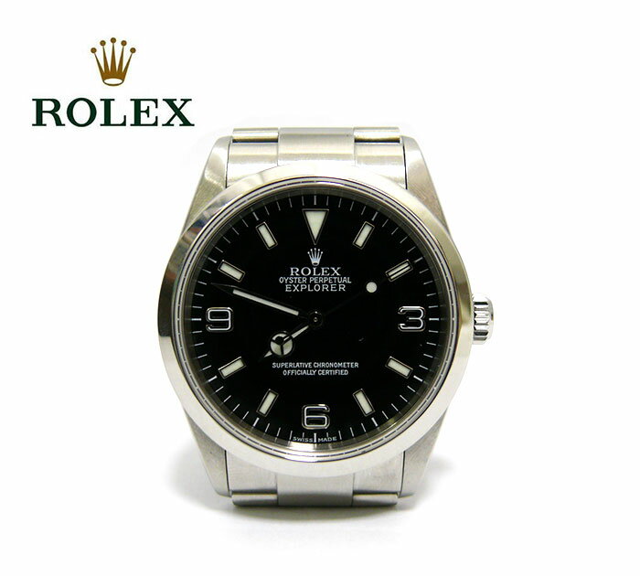 【ROLEX】 ロレックス　エクスプローラーI 114270 K番自動巻き ブラック OH済【中古】