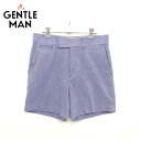 【MR. GENTLEMAN】ミスタージェントルマン COLOR HERRINGBONE SHORTS ショーツ ハーフパンツ ショートパンツ 半ズボン 膝上丈 ヘリンボーン コットン サイズM ブルー 青 日本製【中古】