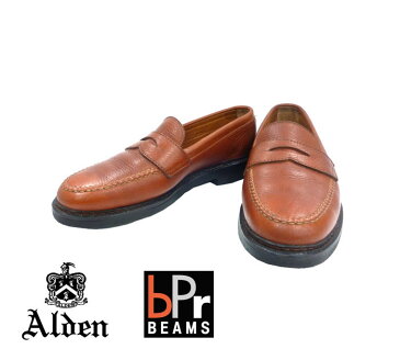 【ALDEN】【BEAMS】オールデン ビームス別注 カーフペニーローファー バンラスト 定番 トラッド サイズ 8D ブラウン RC0053【中古】