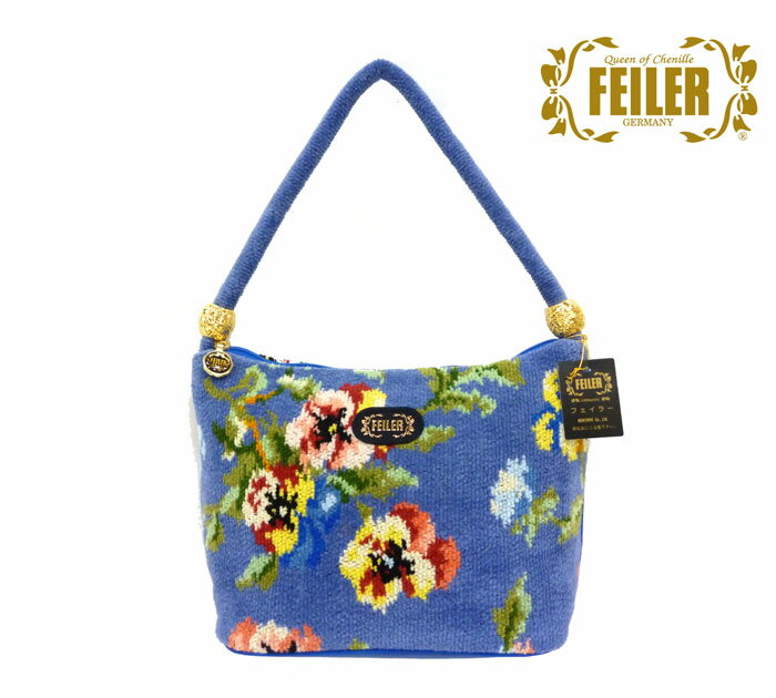 【FEILER】フェイラー ビオラ ミニハンドバッグ タグ付 未使用 レディースバッグ 花柄 ブルー ポピー 手提げ RC0124【中古】のサムネイル