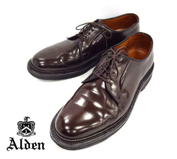 【Alden】オールデン #9903 コードバン プレーントゥシューズ サイズ7 1/2 バーガンディ バリーラスト RM0452 【中古】