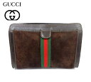 【GUCCI】グッチ スエード クラッチバッグ シェリーライン ポーチ 鞄 ブラウン 茶 ヴィンテージ RH0009 【中古】