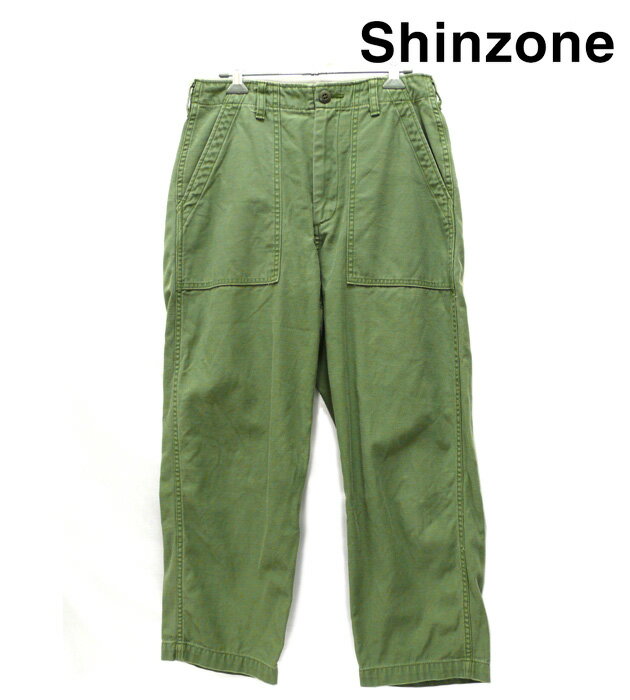 【MIRROR OF Shinzone】ミラーオブシンゾーン ベイカーパンツ カーキ サイズ36 定番 カーゴ オリーブ コットン レディース RM0836【中古】