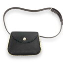 美品【HERMES】エルメス セリエ・トリヨンクレマンス ムートンウエストポーチ ポシェット 斜め掛け 鞄 ダークブラウン RA7116 【中古】