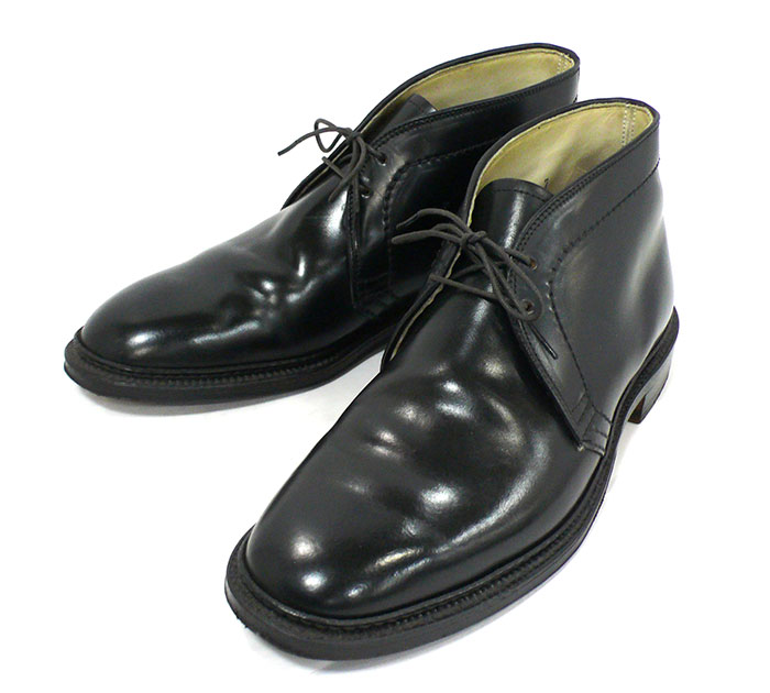 【LEATHER SOUL×ALDEN】オールデン×レザーソウル #12527 チャッカブーツ コードバン バリーラスト ブラック サイズ7 ドレスシューズ 紳士靴 メンズ RC2364【中古】