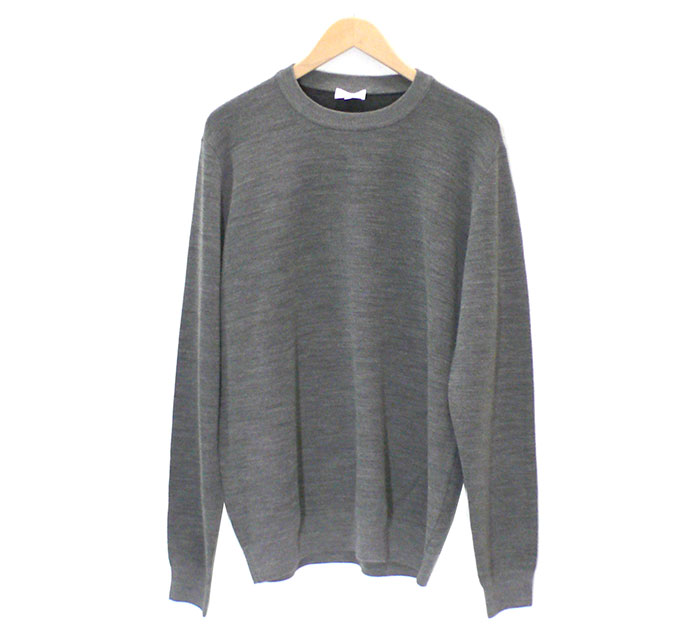 【値下げしました】【Brioni】ブリオーニ ニット セーター クルーネック サイズ56 グレー イタリア製 メンズ 男性用 トップス 2019年モデル RC2365【中古】
