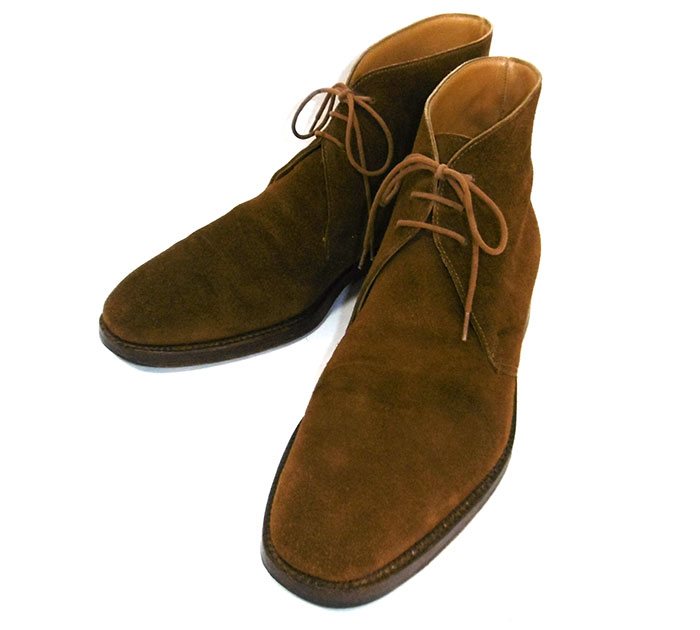 【Crokett&Jones】クロケット&ジョーンズ #8629 チャッカブーツ スウェード ブラウン ラスト248 サイズ7E イングランド製 ドレスシューズ 紳士靴 メンズ RC2372【中古】