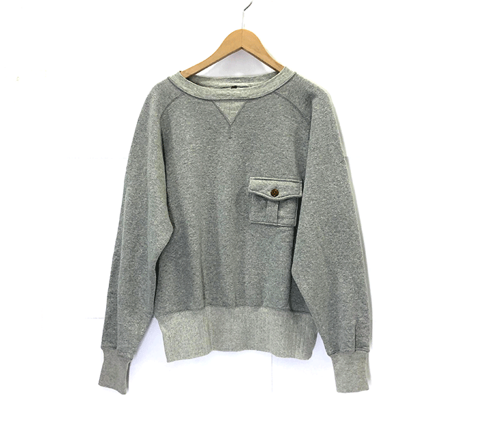 【Nigel Cabourn】ナイジェルケーボン BASIC SWEATSHIRT ベーシック スウェットシャツ サイズ48 グレー 日本製 メンズ RH0290【中古】