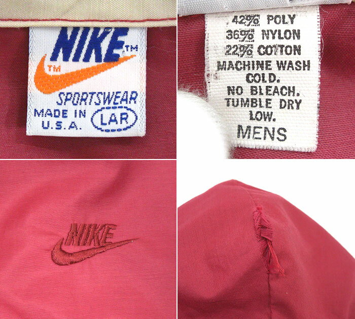 【NIKE SPORTSWEAR】ナイキ スポーツウェア プルオーバーパーカー ワインレッド サイズL メンズ 男性用 USA製 70sヴィンテージ トップス フード RM2070【中古】