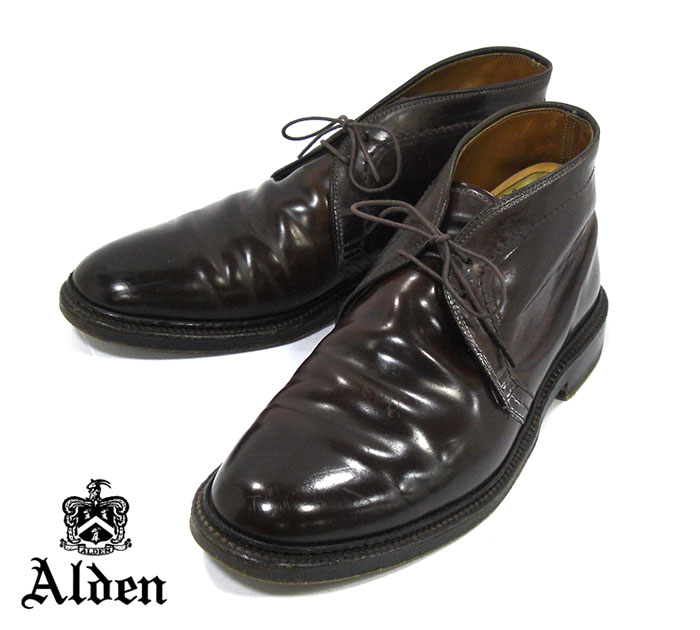 【ALDEN】オールデン #1339 チャッカブーツ レザー バリーラスト コードバン サイズ8D 26cm メンズ 男性用 革靴 カジュアル RM2257 【中古】