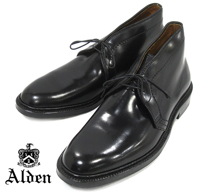 【ALDEN】オールデン ＃1340 チャッカブーツ バリーラスト シェルコードバン ブラック サイズ8D ドレスシューズ 紳士靴 メンズ 箱 RM2532【中古】