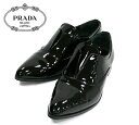 【PRADA】プラダ エナメル シューズ ローファー パテントレザー サイズ35 1/2 ブラック 黒 レディース 女性用 靴 RM0892 【中古】