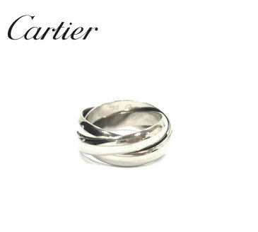 【Cartier】カルティエ K18 ホワイトゴールド トリニティ 3連リング #49 750 WG 指輪 RA4911【中古】