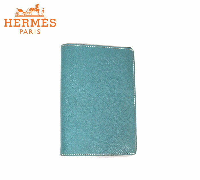 【HERMES】エルメス アジャンダカバーPM クシュベル 手帳カバー ステーショナリー ブルージーン レザー □B 刻印 文房具 アジェンダ RM2335 【中古】のサムネイル