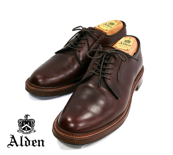 【Alden×SHIPS】オールデン×シップス別注 ＃94320 バリーラスト クロムエクセルレザー サイズ7D プレーントゥ シューズ 革靴 紳士用 RM0874 【中古】