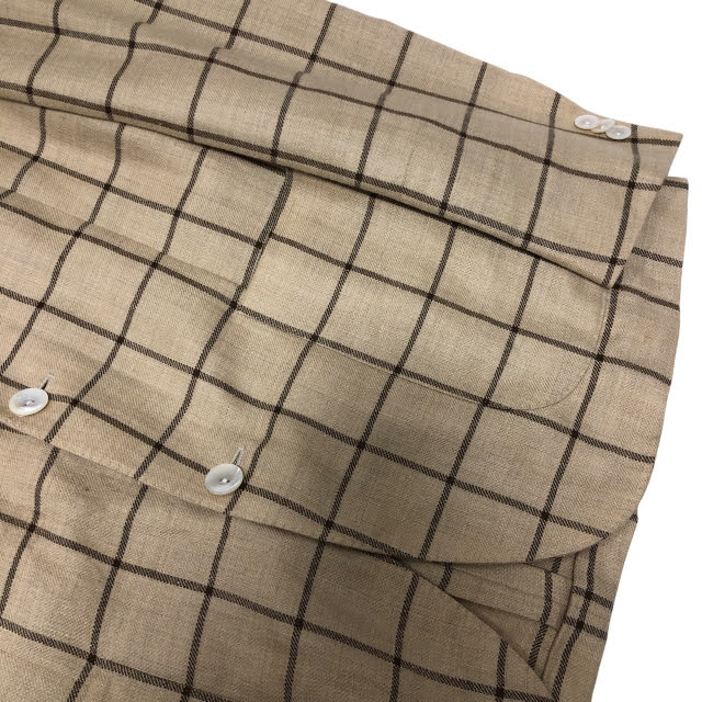 【BOGLIOLI】ボリオリ チェック リネン混 ジャケット イタリア製 サイズL ベージュ 男性用 メンズ アウター RA7687【中古】