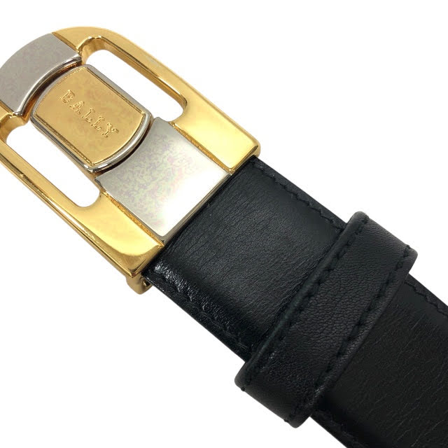 【BALLY】バリー レザー ベルト ブラック×ブラウン 105/42 イタリア製 革 小物 RA7788【中古】