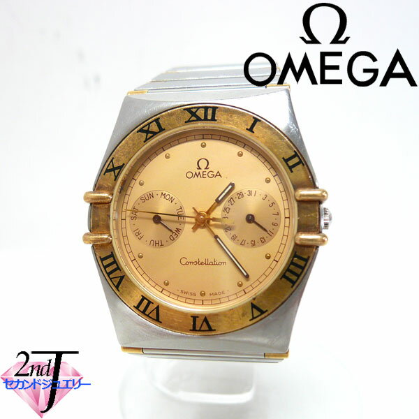 【OMEGA】オメガ コンステレーション　デイデイト ゴールド文字盤 メンズ ボーイズ クォーツ コンビ 腕時計【中古】