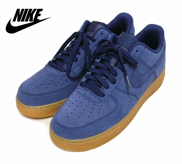 【NIKE】AIR FORCE 1 ナイキ エアフォース ローカットスニーカー 28.5cm ネイビー ブルー スエード メンズ 靴 シューズ 488298-435 ON3267【ほぼ未使用】【中古】