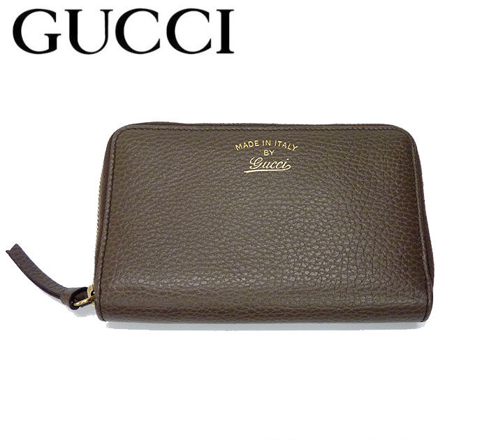 【GUCCI】グッチ スイング スウィング レザー ラウンドファスナー 財布 ウォレット ライトブラウン/ライトピンク 354497【中古】FF1049