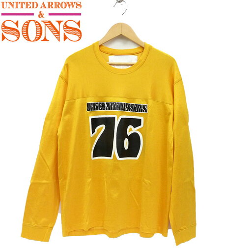 【UNITED ARROWS & SONS】ユナイテッドアローズ サンズフットボール 長袖 Tシャツ Lサイズ マット・マコーミックデザイン グラフィック プリント イエロー 美品【中古】FF0962 【UNITED ARROWS & SONS】ユナイテッドアローズ サンズフットボール 長袖 Tシャツ Lサイズ マット・マコーミックデザイン グラフィック プリント イエロー 美品【中古】FF0962