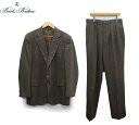 【BROOKS BROTHERS】 ブルックスブラザーズ ウール 2B スーツ セットアップ ブラウン系 A8 日本製 【中古】FF1409(4)