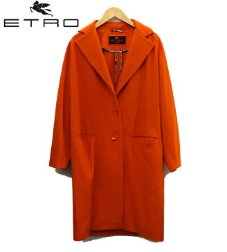 【ETRO】 エトロ ウール チェスター コート 44 オレンジ 美品 【中古】FF1435