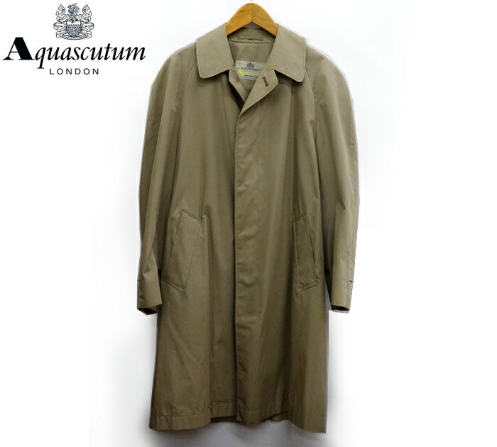 【Aquascutum】 アクアスキュータム Aqua5 ステンカラー コート サイズ36 イングランド製 【中古】FF1463