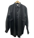 極美品【COMME des GARCONS SHIRT】コムデギャルソン シャツ オーバーサイズ サイドポケットシャツ サイズM ウール100% フランス製 ブラック メンズ【中古】FB3884