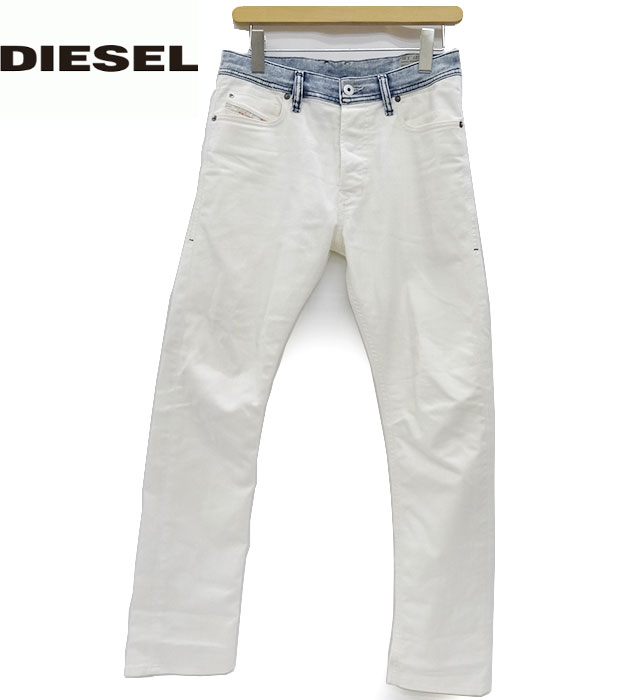 【DIESEL】 ディーゼル TEPPHAR 0840R SLIM CARROT デニム W27 スリムフィット キャロット ホワイト ストレッチ ジーンズ イタリア製 【中古】FF2353